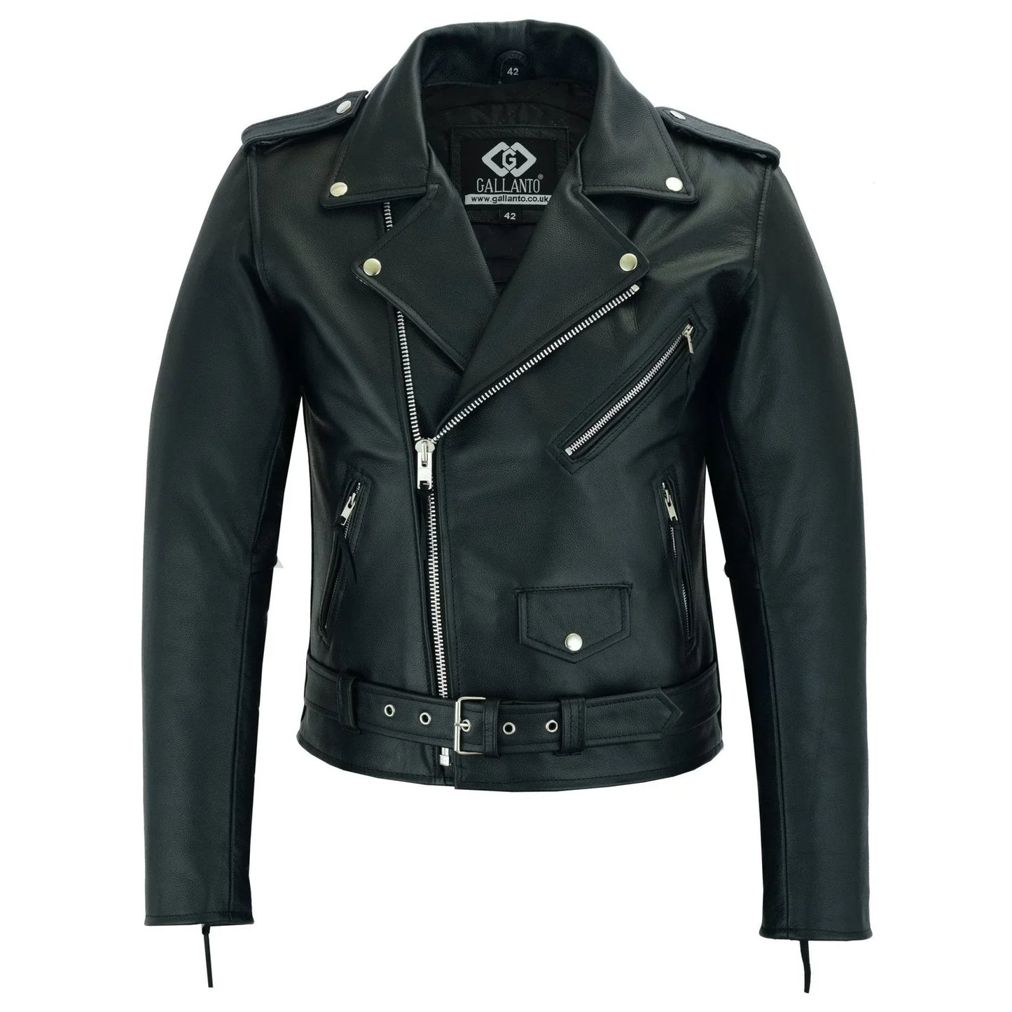 terminator style mens black leather marlon brando biker motorcycle jacket -
