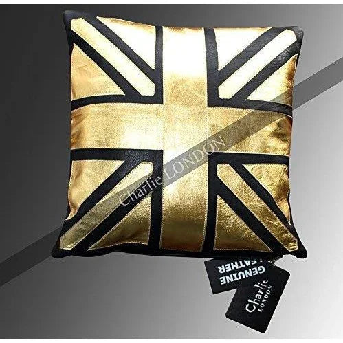 Union Jack of the united kingdom of Great Britain Leather Sofa Cushion Covers -