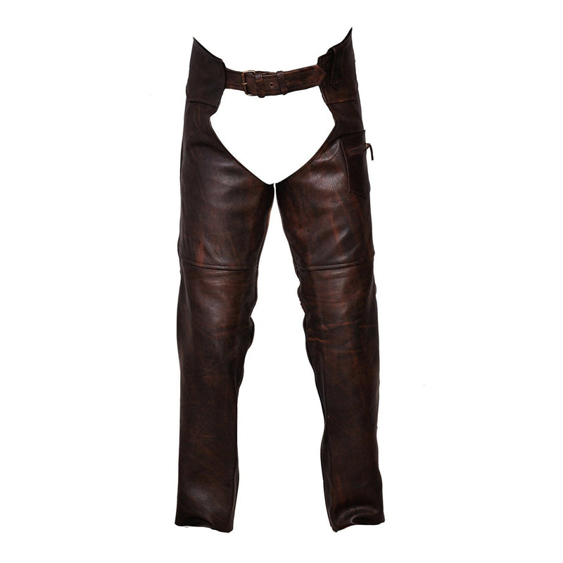 Vintage Brown Motorcycle Horse Riding Unisex Leather Chaps -