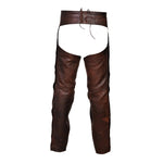 Vintage Brown Motorcycle Horse Riding Unisex Leather Chaps -