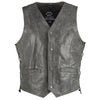 Vintage Brown Side Lace Biker Leather Waistcoat Vest -