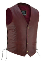 Vintage Brown Side Lace Biker Leather Waistcoat Vest for Sale – Vintage ...