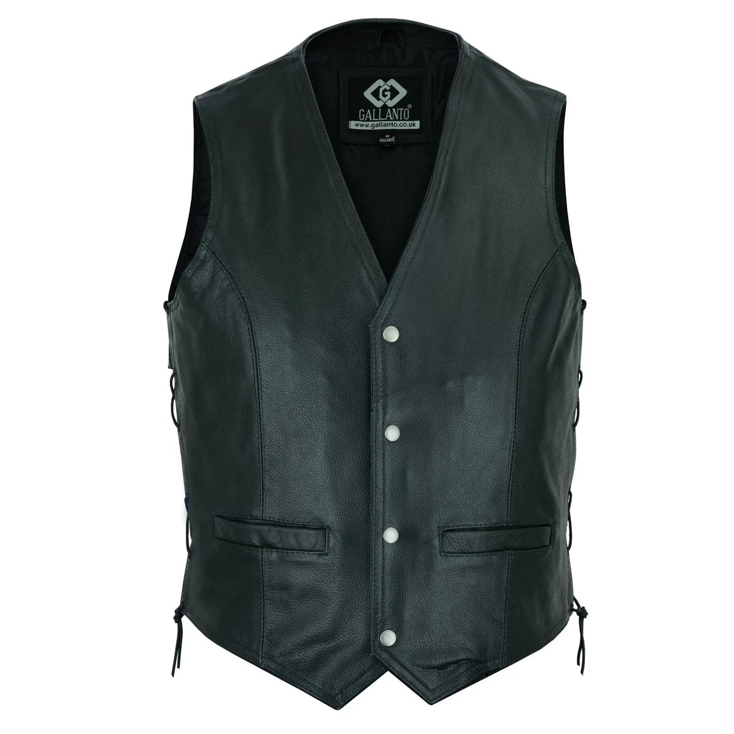 vintage brown side lace biker leather waistcoat vest -