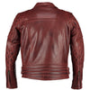 Vintage Red Classic Diamond Motorcycle Mens Leather Jacket -