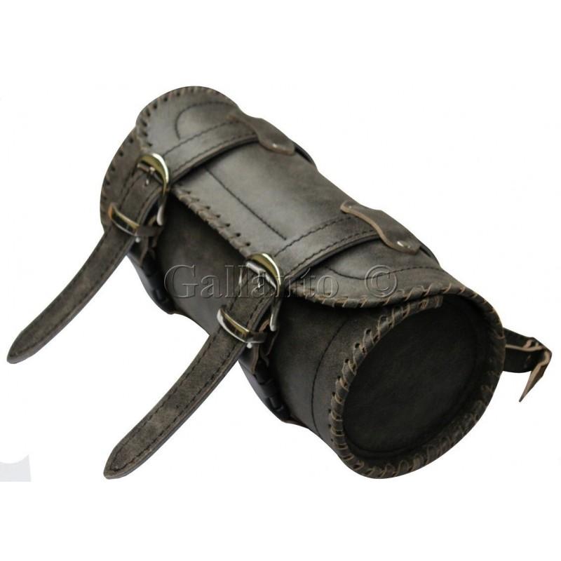 Vintage Stonewash Motorcycle Cowhide Leather Tool Bag -