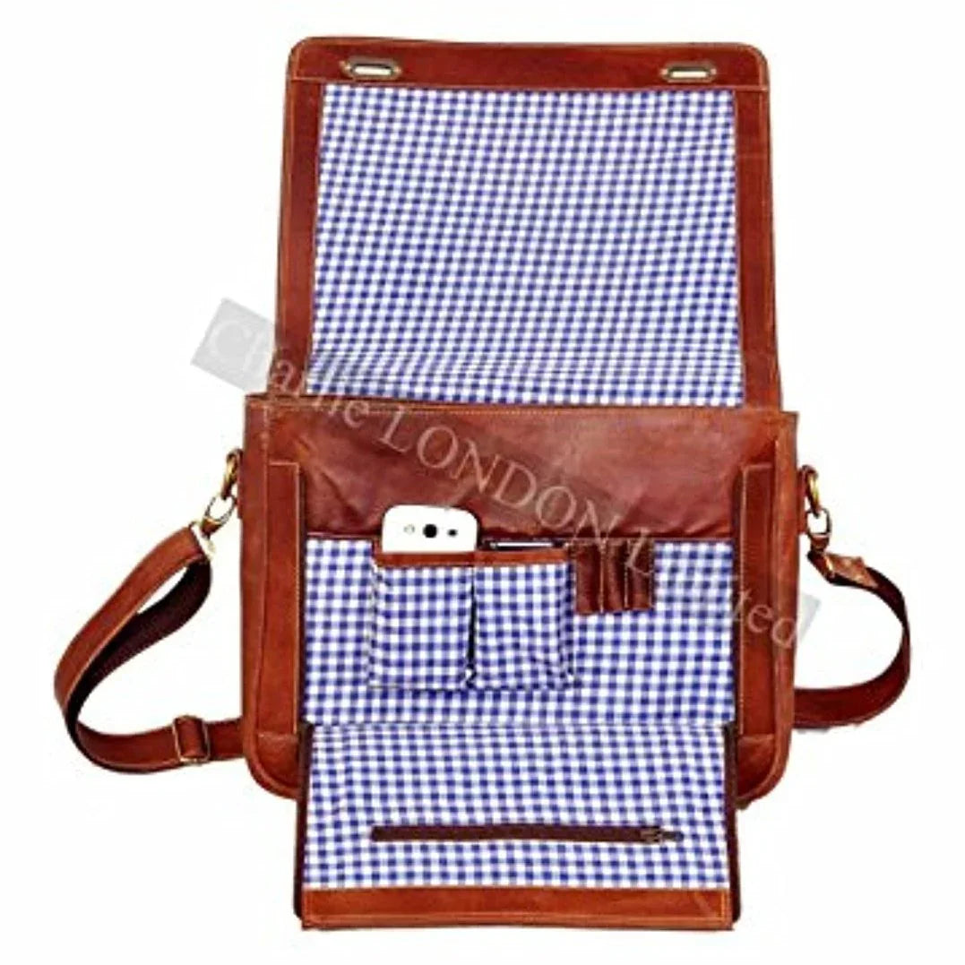 vintage tan leather laptop macbook messenger bags -