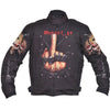 What the F Skull Black Fabric Biker Jacket -