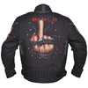 What the F Skull Black Fabric Biker Jacket -