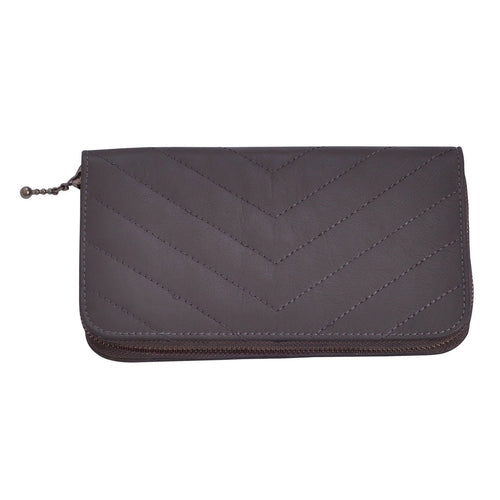 Womens City Grey Leather Purse -