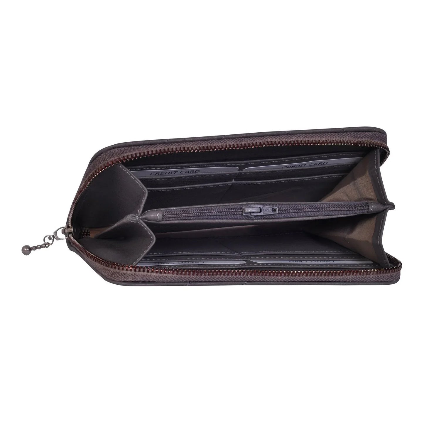womens city grey leather purse -