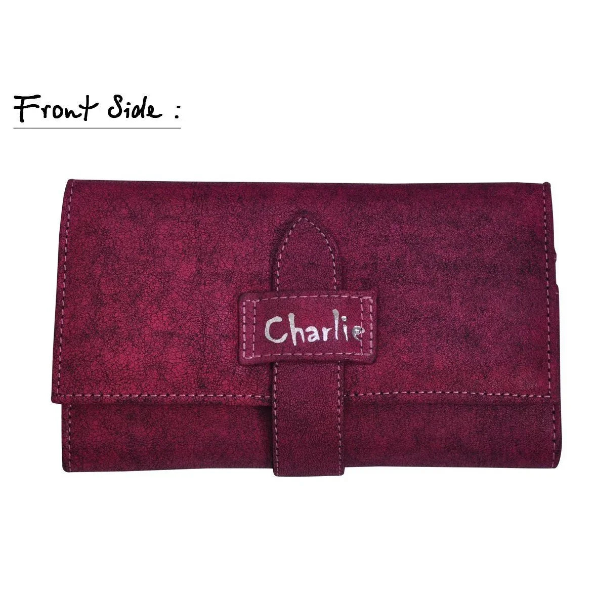 womens cutting edge pink leather textured purse -