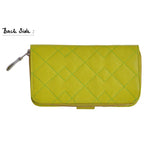 Women's Lime Green Zip Round Leather Purse -