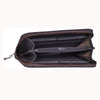 Womens Natural Dark Grey Leather Purse -