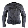Women’s Removable Armor Black Fabric Motorcycle Jacket -