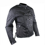 Women’s Removable Armor Black Fabric Motorcycle Jacket -