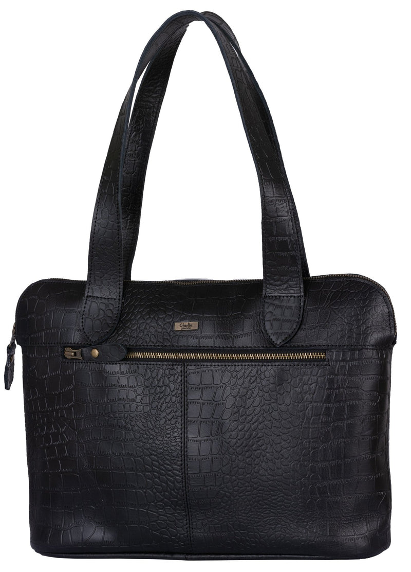 Wrexham Crocodile Print Leather Work Bags for Womens -